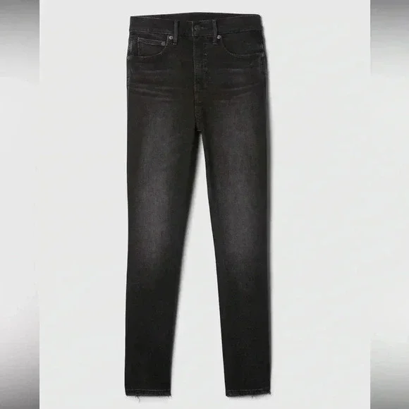 GAP Vintage Slim High Rise Jeans Unfinished Hem Black 30/10 EUC​ - Picture 5 of 16